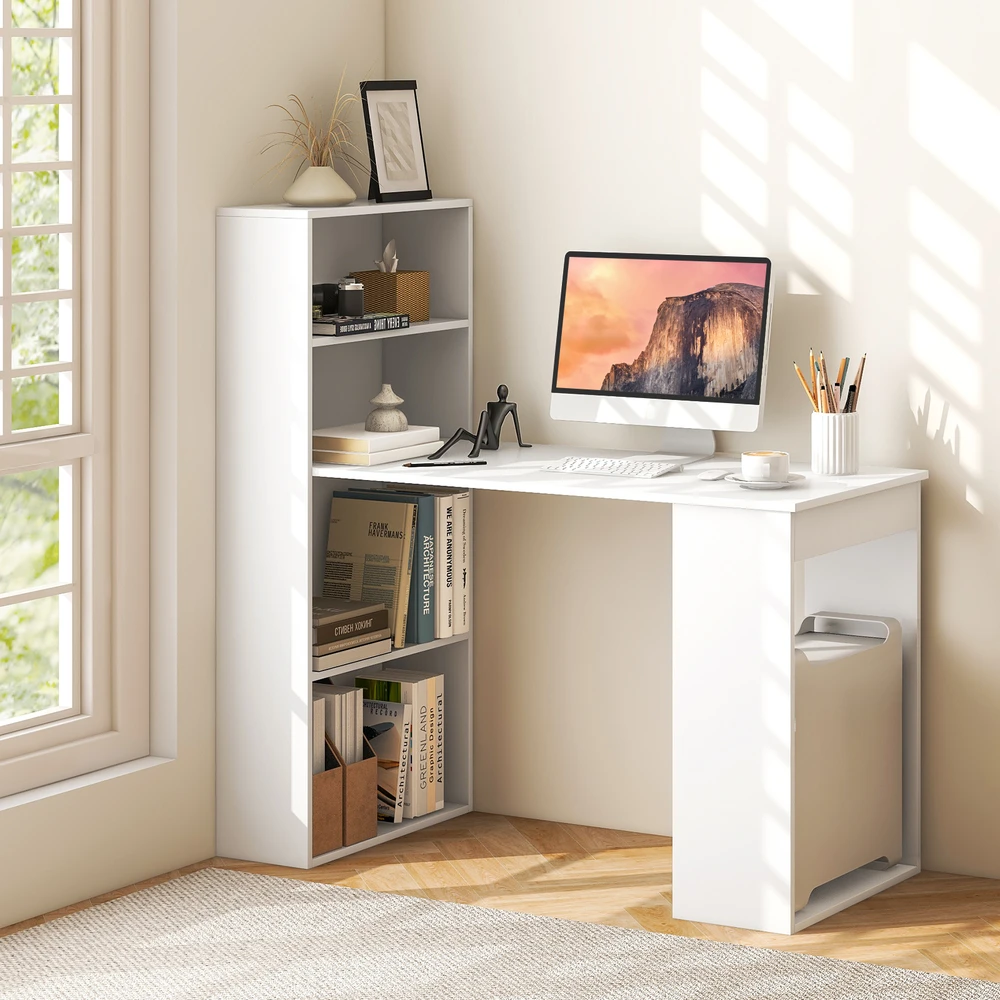 Promotion Modernus 3-in-1 kompiuterio stalas komplektas, baltas spalvos