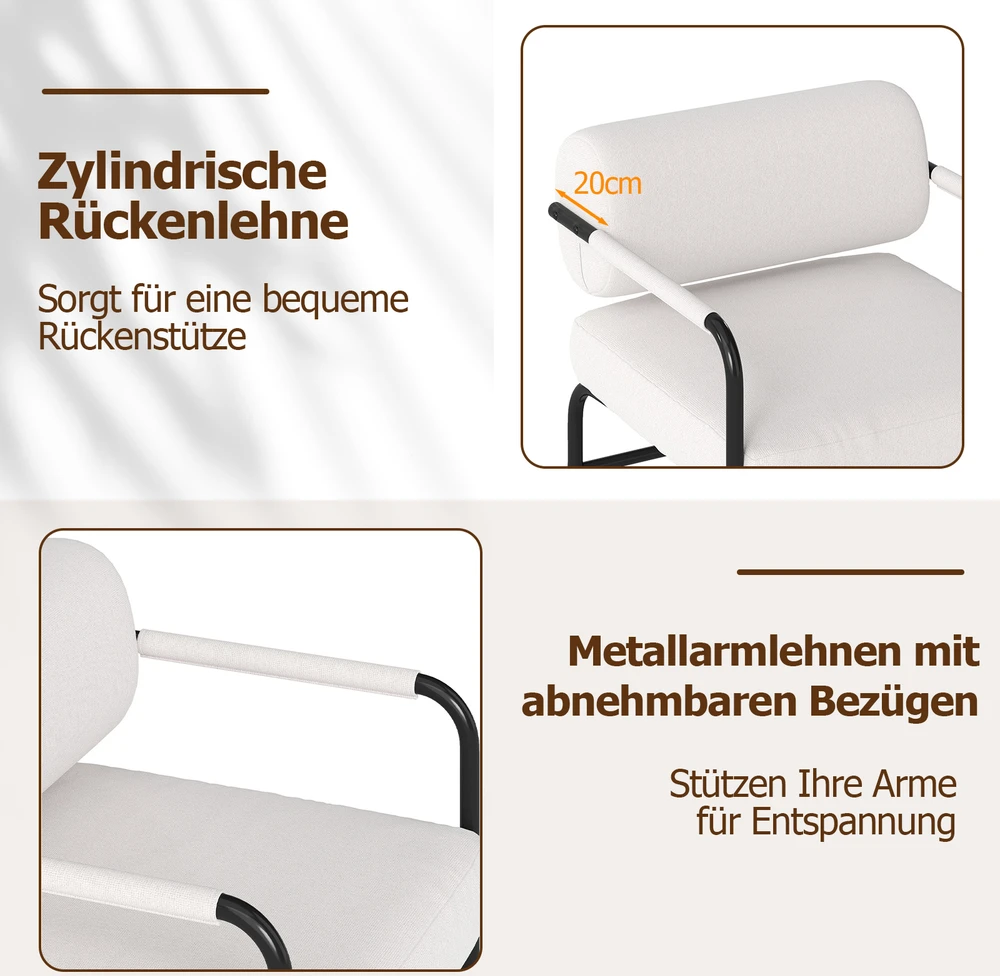 Promotion Modernus aksominio audinio fotelis baltas spalvos