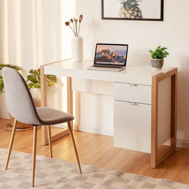 Promotion Modernus Baltas Spalvos Kompiuterio Stalas Su Stalčiumi