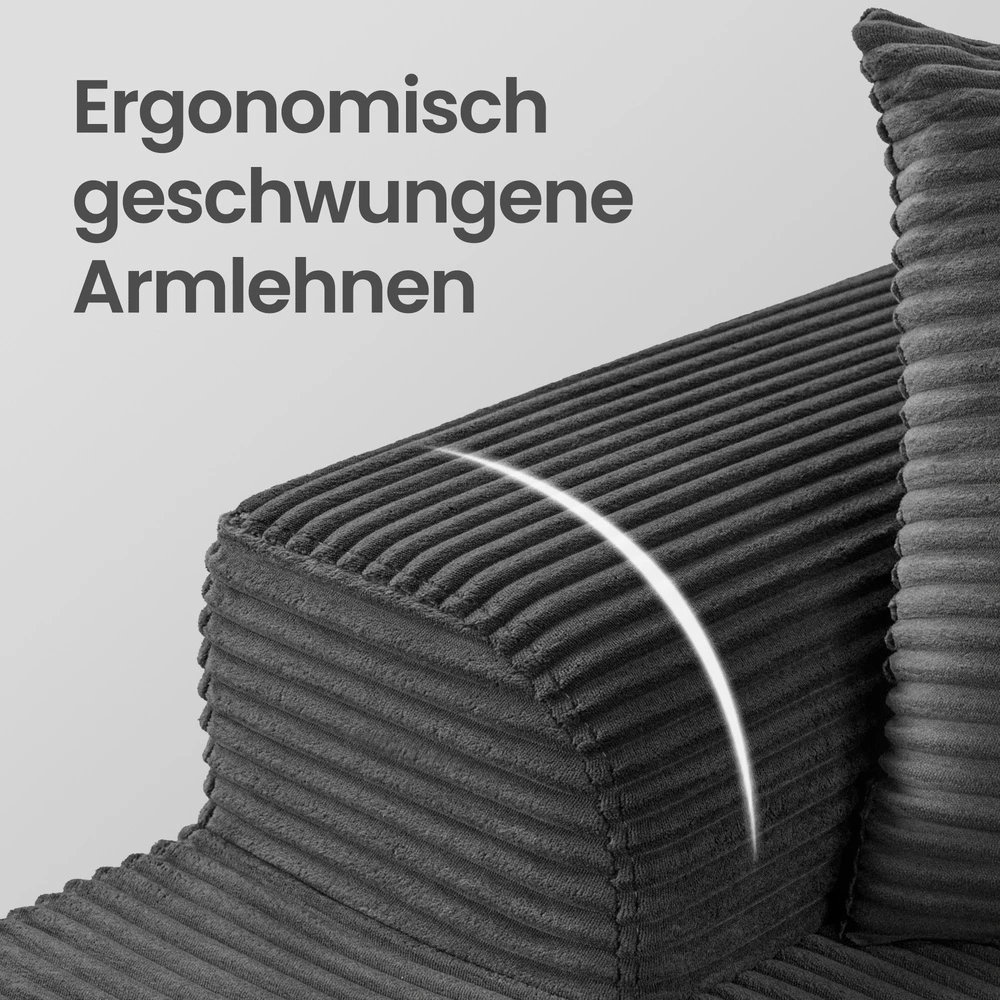 Koduva Modulinė kampinė sofa su kairiąja šezlongo dalimi, 244 cm pločio, pilka