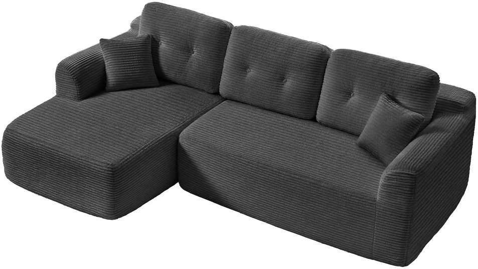 Koduva Modulinė kampinė sofa su kairiąja šezlongo dalimi, 244 cm pločio, pilka