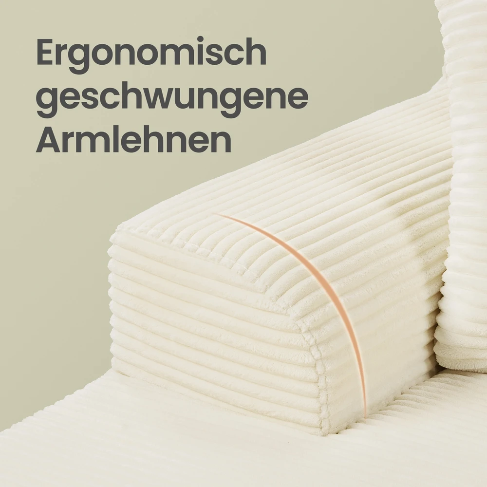 Koduva Modulinė sofa su kairiąja šezlongo dalimi, 244 cm pločio, balta, 150 x 244 x 73 cm