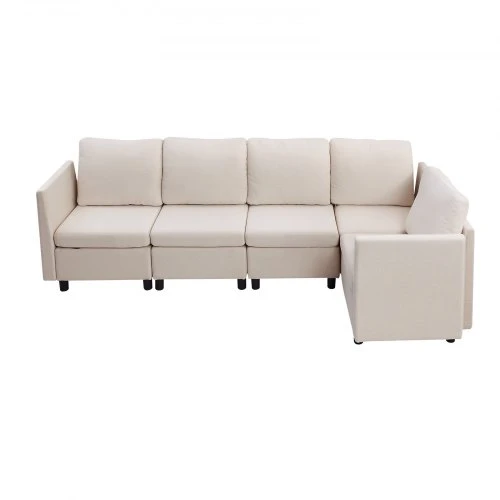 VEVOR Modulinė svetainės sofa SS001-5, 5 vietų, smėlio spalvos