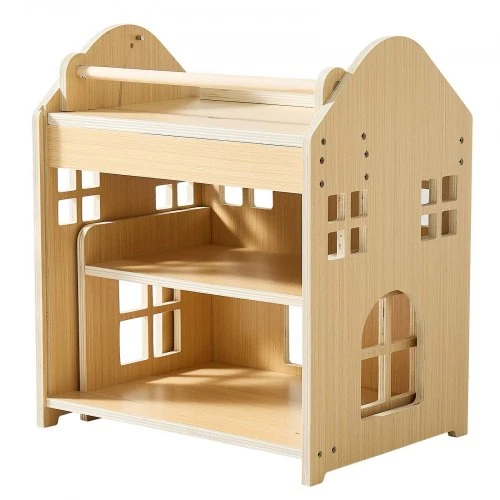 VEVOR Montessori nujunkymo stalo ir kėdės rinkinys ZD-2603, medinis, natūralaus medžio spalvos, 3 dalių funkcija, 1-5 m.