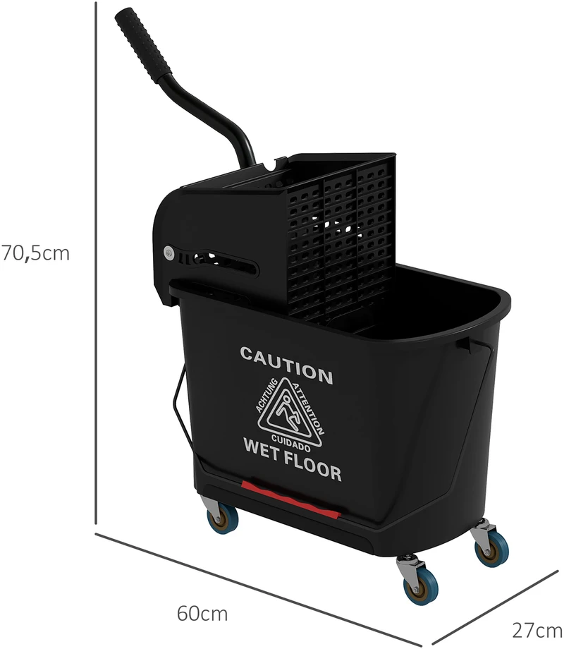 Aosom Mopo kibiras su gręžtuvu ir rankena, 20 l, juodas