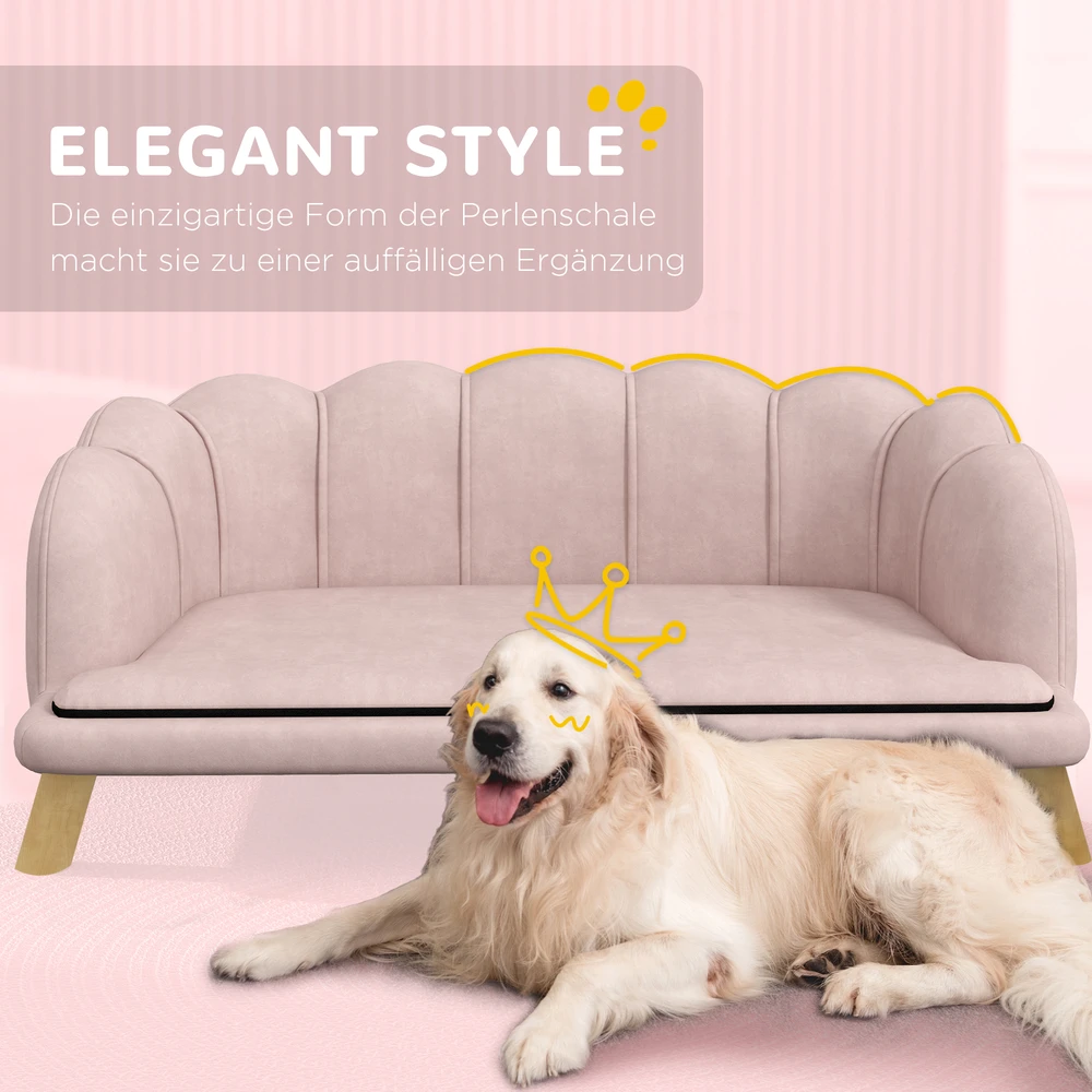Aosom Naminių gyvūnų sofa šunims iki 25 kg, rožinė, 98,5 x 60,5 x 35,5 cm
