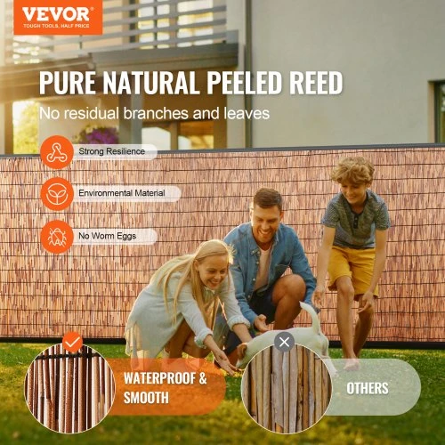 VEVOR Nendrių tvora, ruda, 5 x 1,7 m