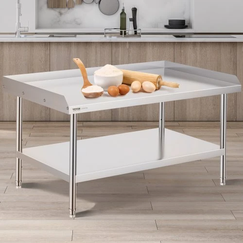 Koduva Nerūdijančio plieno komercinis darbo stalas VEVOR, 76 x 122 x 66 cm