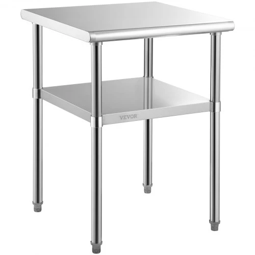 Koduva Nerūdijančio plieno paruošimo stalas VEVOR, 61 x 61 x 91 cm, iki 272 kg