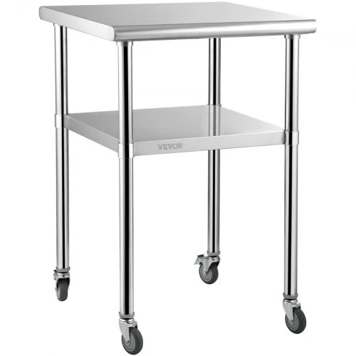 Koduva Nerūdijančio plieno paruošimo stalas VEVOR, 61 x 61 x 91 cm, iki 272 kg