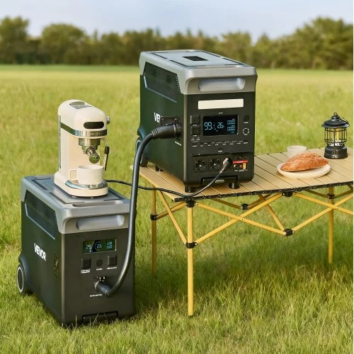 VEVOR Nešiojama elektros stotis Q3600Pro, 3600 W, 3840 Wh, juoda ir pilka, 61 x 29 x 46 cm