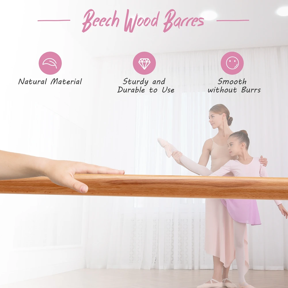 Promotion Nešiojama laisvai pastatoma dviguba baleto kartelė, rožinė