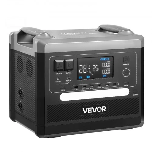 VEVOR Nešiojama maitinimo stotis Q2400Pro, 2400 W, 2160 Wh, 10 išėjimų, LiFePO4