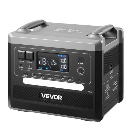 VEVOR Nešiojama maitinimo stotis Q2400Pro, 2400 W, 2160 Wh, 10 išėjimų, LiFePO4