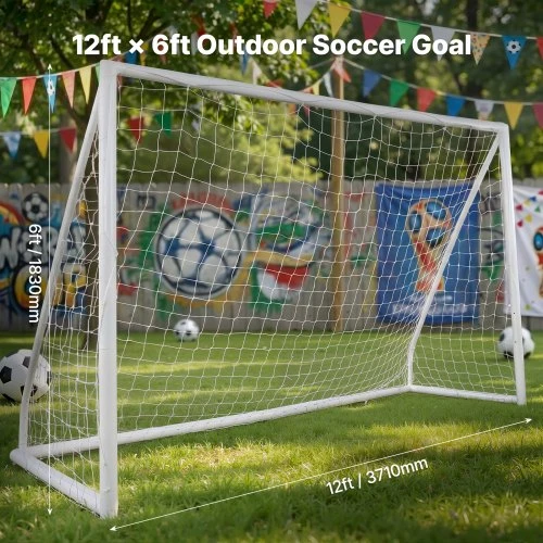 VEVOR Nešiojami futbolo vartai, 366 x 183 cm, PVC, su PE tinklu, su nešiojimo krepšiu, 1 vnt.
