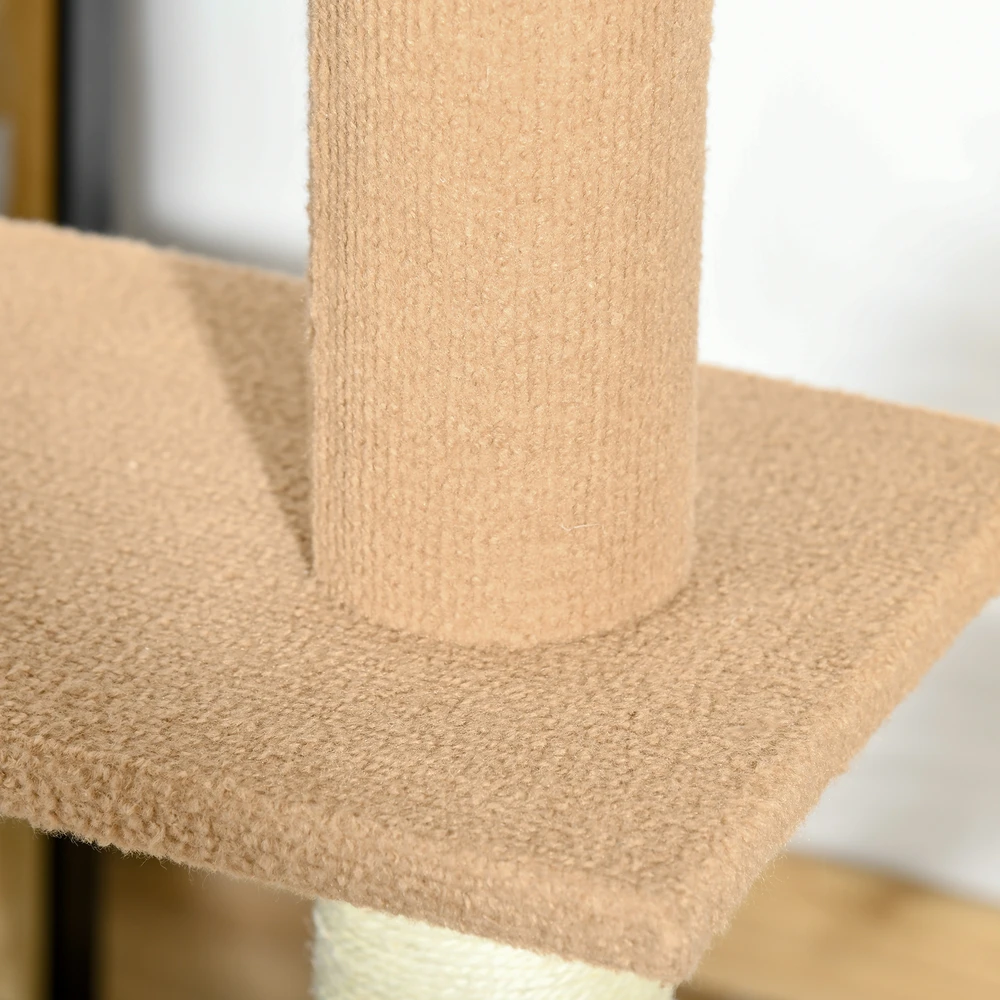 Aosom Nuo grindų iki lubų tvirtinamas kačių draskymo stulpas, 228-260 cm, khaki