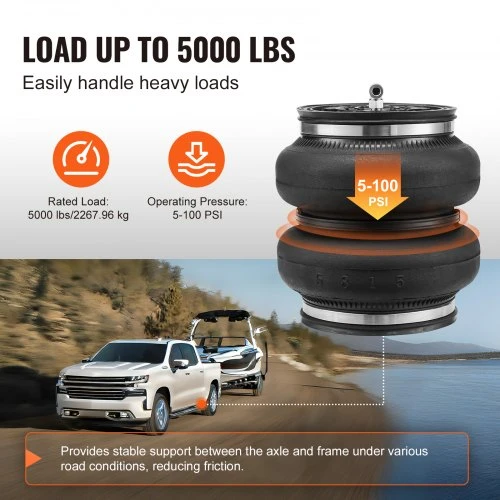 VEVOR Oro pagalvių pakabos komplektas, 2 vnt., 2268 kg, skirtas 2011-2019 Chevrolet Silverado 2500HD/3500HD ir GMC Sierra 2500HD/3500HD 4WD/RWD