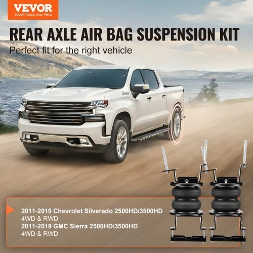 VEVOR Oro pagalvių pakabos komplektas, 2 vnt., 2268 kg, skirtas 2011-2019 Chevrolet Silverado 2500HD/3500HD ir GMC Sierra 2500HD/3500HD 4WD/RWD
