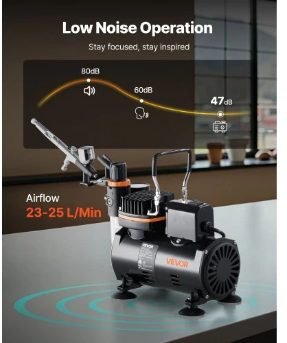 VEVOR Oro teptuko rinkinys su kompresoriumi TC-20B, 120 W, 3 antgaliai