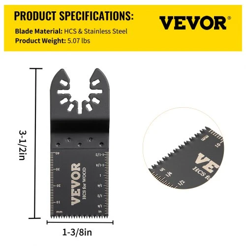 VEVOR Osciliuojančių pjūklo geležčių rinkinys, 100 vnt., HCS, 3,5 cm