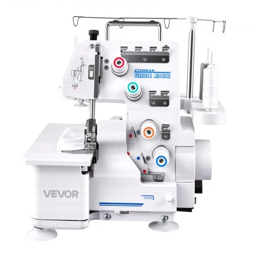 VEVOR Overlok siuvimo mašina 4-434, balta, 31 x 30 x 34 cm