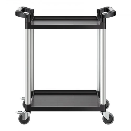 Koduva Pagalbinis vežimėlis VEVOR, 2 lentynų, plastikas, juodas, 80 x 41 x 95 cm, iki 136 kg