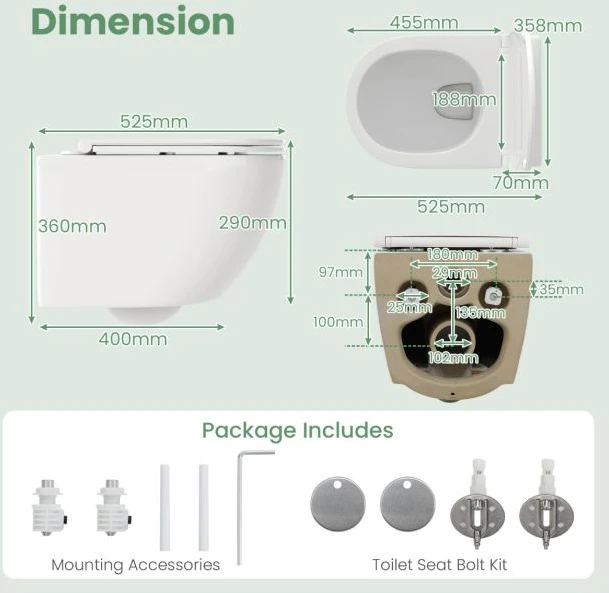 Promotion Pakabinamas keraminė WC 4/6L su minkštu uždarymu