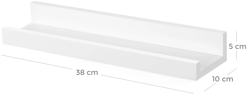 Koduva Pakabinamos sieninės lentynos, 3 vnt., 38 x 10 cm, MDF, baltos