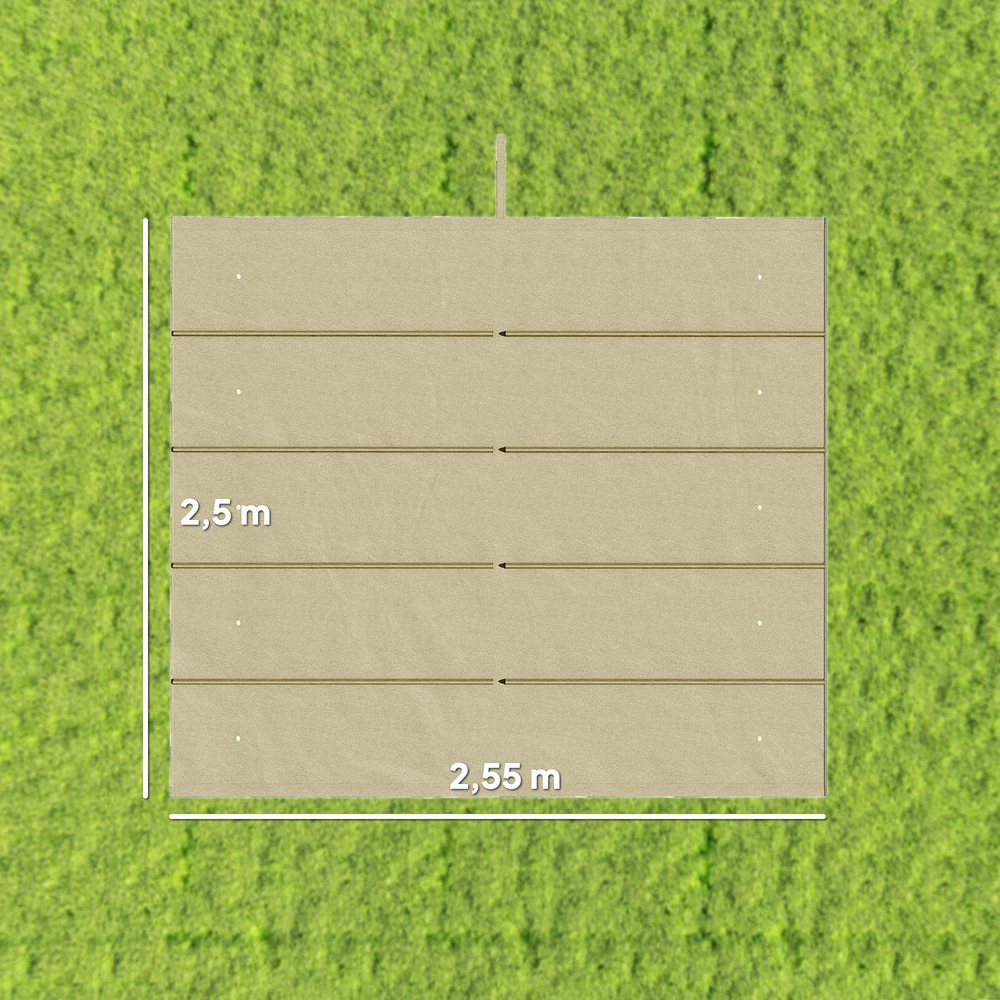 Aosom Pakeičiamas pergolos stogas, 3 x 3 m, smėlio, 250 x 255 cm