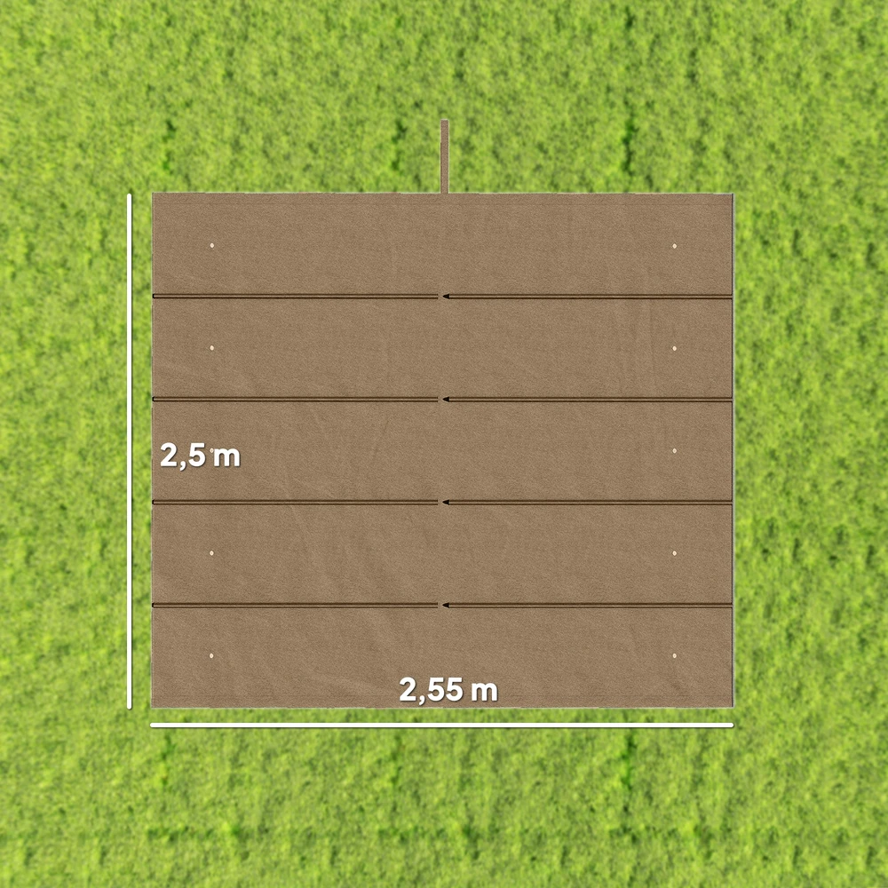 Aosom Pakeičiamas stogo tentas pavėsinei, 3 x 3 m, rudas, 250 x 255 cm