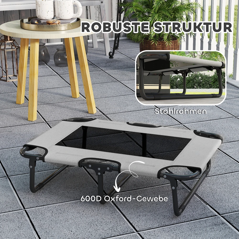 Aosom Pakelta sulankstoma šuns lova, šviesiai pilka, 75 x 51 x 18 cm