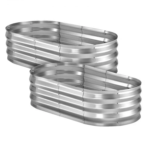 VEVOR Pakeltos lysvės, 2 vnt., ovalios, Alu-Zinc, sidabrinė, 120 x 60 x 30 cm