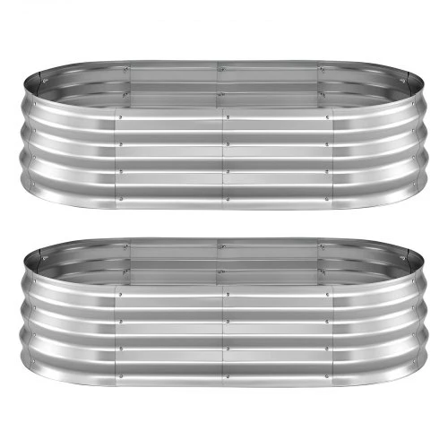 VEVOR Pakeltos lysvės, 2 vnt., ovalios, Alu-Zinc, sidabrinė, 120 x 60 x 30 cm