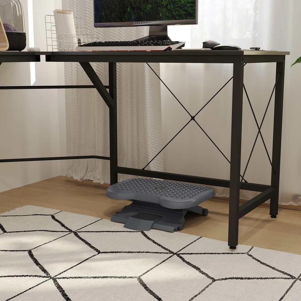 Aosom Pakojos atrama, reguliuojamas aukštis, reguliuojamas pasvirimo kampas, 46 x 35 x 11-17 cm, tamsiai pilka