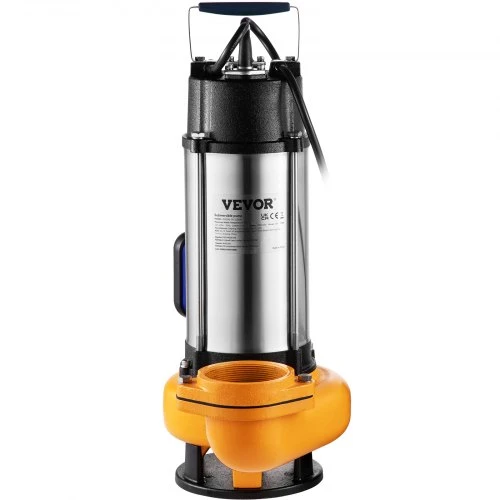 VEVOR Panardinamasis nešvaraus vandens siurblys, 2200 W, 60000 l/h, 8 m laidas, nerūdijantis plienas