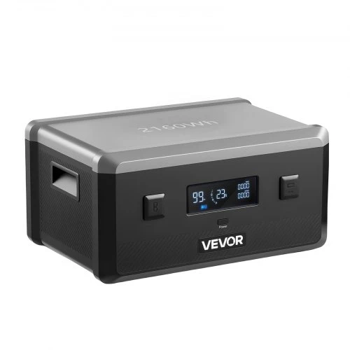 VEVOR Papildoma baterija nešiojamai maitinimo stočiai Q2400BP, 2160 Wh, juoda/pilka, 39 x 27 x 20 cm