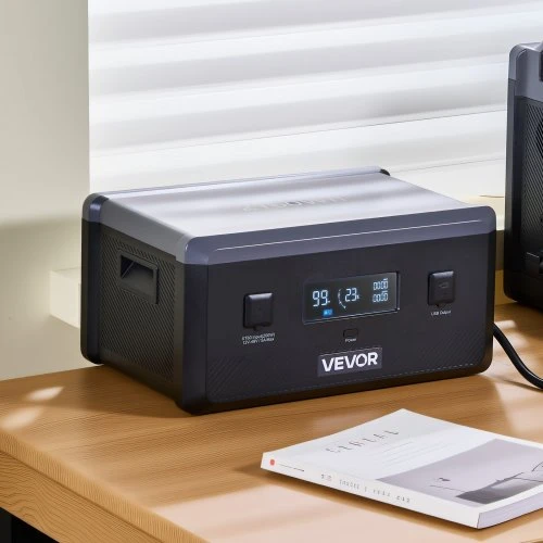 VEVOR Papildoma baterija nešiojamai maitinimo stočiai Q2400BP, 2160 Wh, juoda/pilka, 39 x 27 x 20 cm