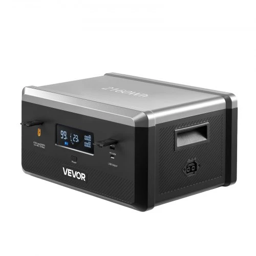 VEVOR Papildoma baterija nešiojamai maitinimo stočiai Q2400BP, 2160 Wh, juoda/pilka, 39 x 27 x 20 cm