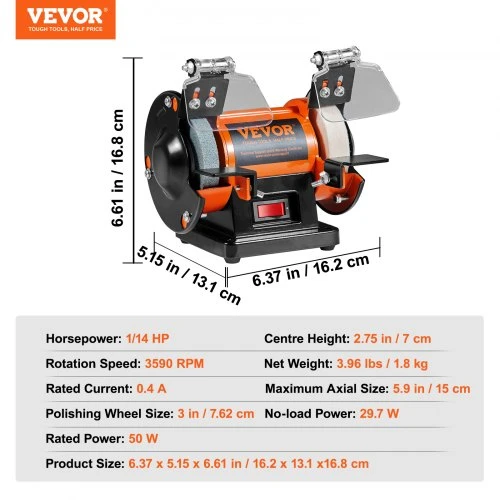 Koduva Papuošalų poliravimo staklės VEVOR TDS-75B, 50 W, 230V AC 50Hz