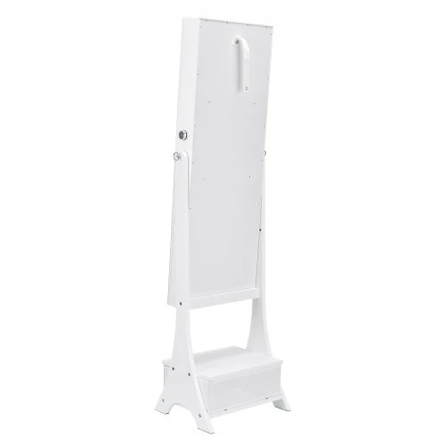 VEVOR Papuošalų spintelė su veidrodžiu PY-2314SS, pastatoma, balta, 41 x 36 x 157 cm