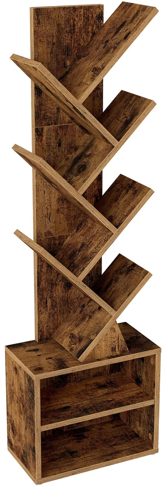 Koduva Pastatoma knygų lentyna medžio formos, ruda, medžio drožlių plokštė, 20,3 x 38 x 123,2 cm