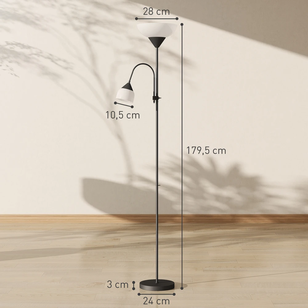 Aosom Pastatoma lempa, juoda, 28 x 28 x 179,5 cm, B31-188V91BK