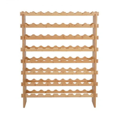 Koduva Pastatoma vyno lentyna VEVOR, 8 aukštų, 72 buteliams, natūrali, 96 x 25 x 119 cm