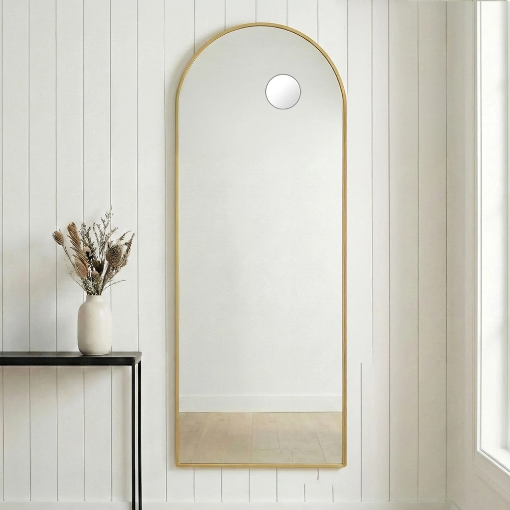 Koduva Pastatomas arba kabinamas viso ūgio veidrodis, 165 x 60 cm, stiklas ir aliuminio lydinys, aukso spalvos