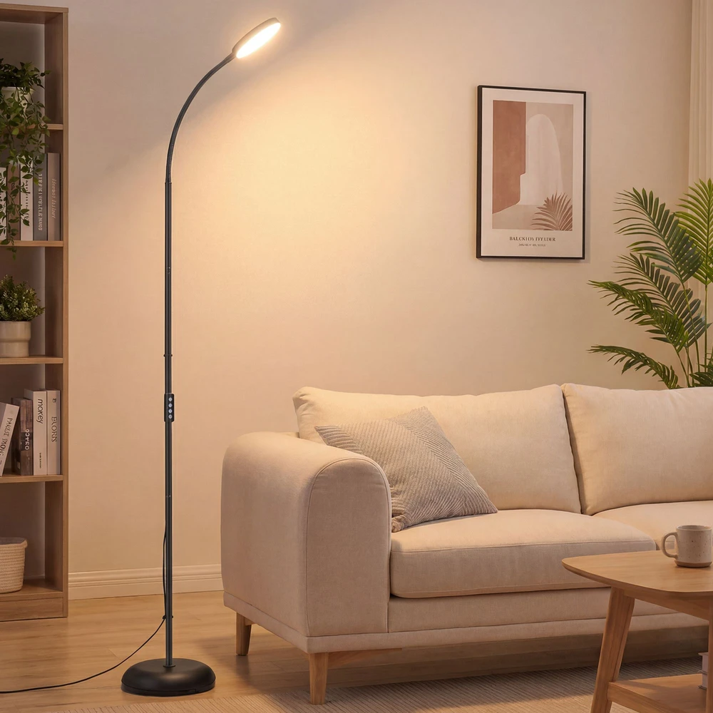 Koduva Pastatomas LED šviestuvas, reguliuojamo ryškumo, 360° pasukamas, 22 x 22 x 170 cm, juodas