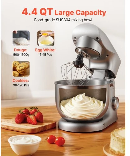 VEVOR Pastatomas maišytuvas SM-2548A, 4,2 l, 1500 W, sidabrinis