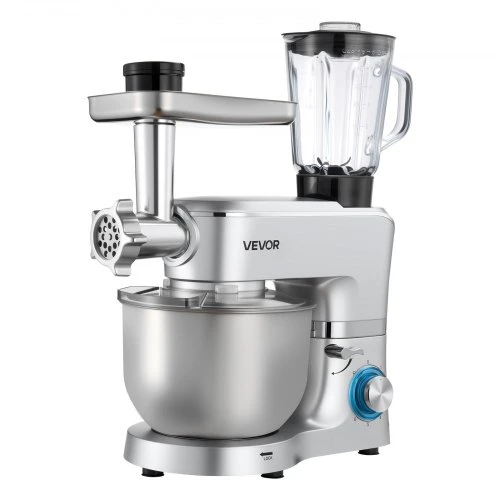 VEVOR Pastatomas plakiklis SM-1503BM, 1500 W, 6 l, su 1,5 l maišytuvo indu, sidabrinis