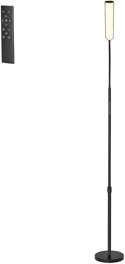 Koduva Pastatomas šviestuvas 15 W, reguliuojamas aukštis 141–175 cm, matinis juodas