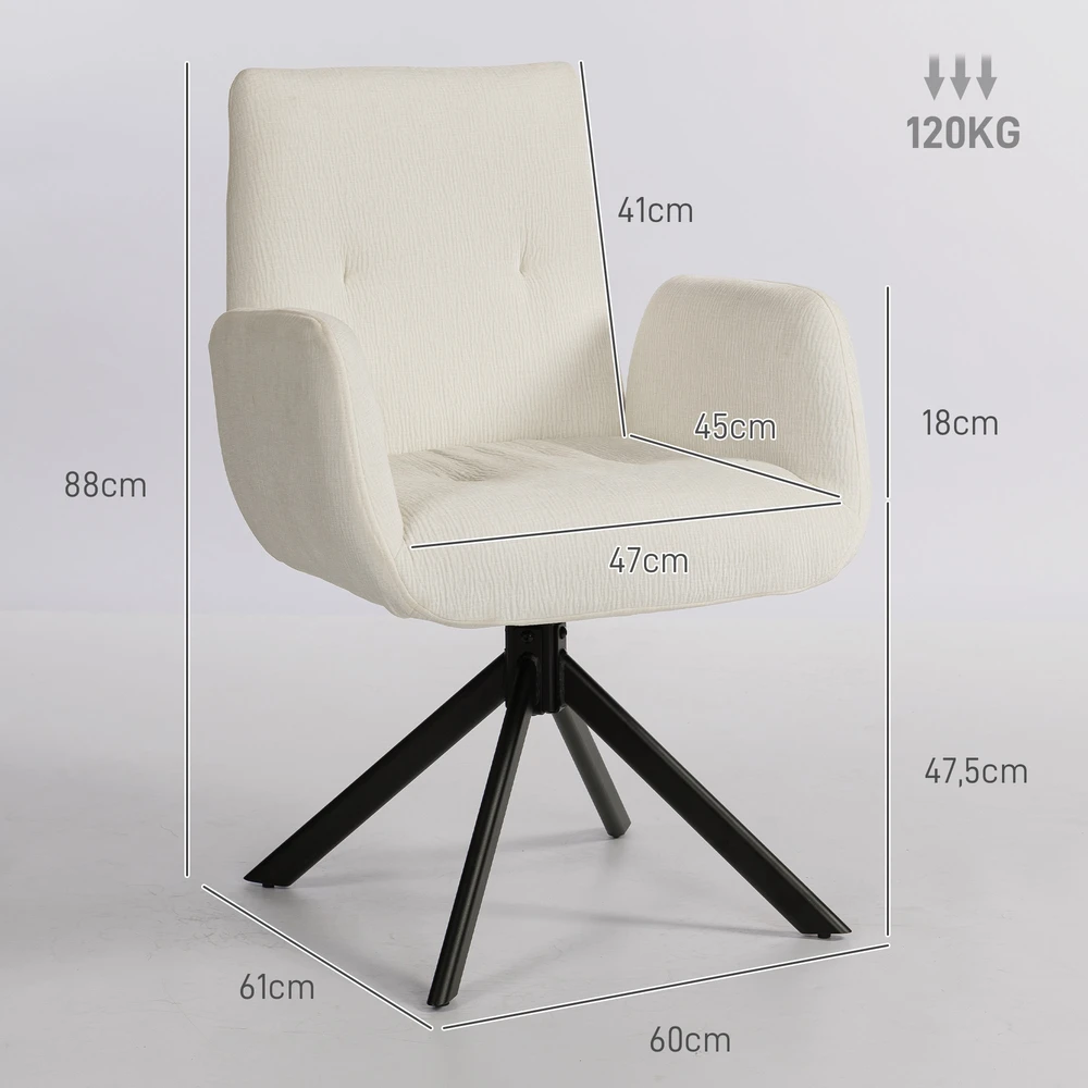 Koduva Pasukamas akcentinis fotelis, modernus dizainas, kreminė balta / juoda, iki 120 kg