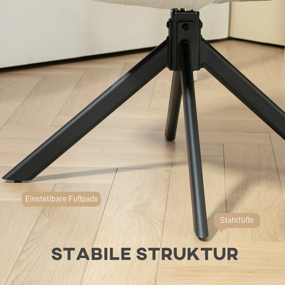 Koduva Pasukamas akcentinis fotelis, modernus dizainas, kreminė balta / juoda, iki 120 kg